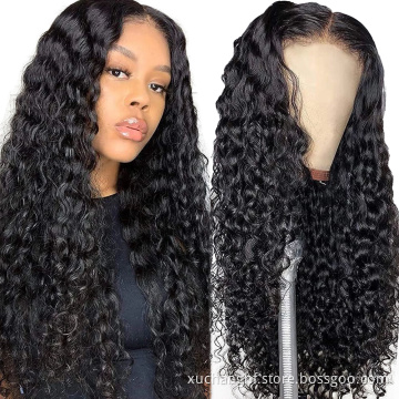 Water Wave Brazilian Wig Vendor, Hd Transparent Swiss Lace Front,Full Lace Glueless Human Hair Wig
